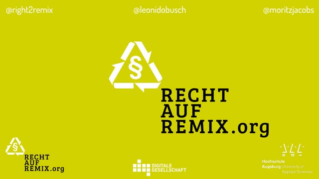 'Recht auf Remix' im Rahmen des 30....
