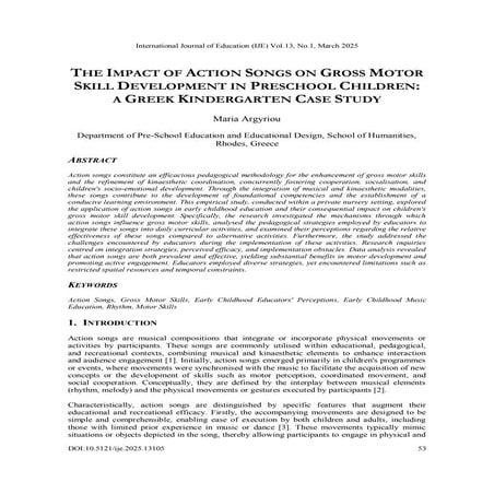 The Impact of Action Songs on Gross Motor Skill Development in ...