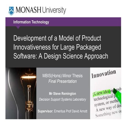 Development of a Model of Product Innovativeness for Large Packaged Software: A Design Science Approach