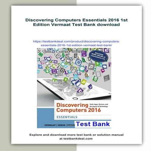 Discovering Computers Essentials 2016 1st Edition Vermaat Test Bank