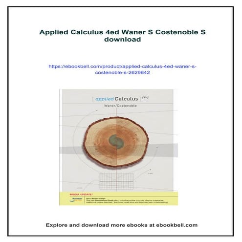 Applied Calculus 4ed Waner S Costenoble S