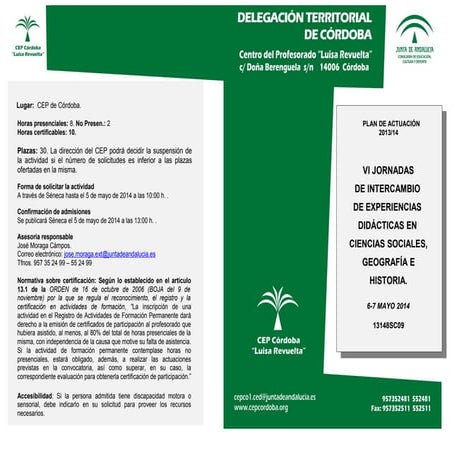 VI JORNADAS DE INTERCAMBIO  DE EXPERIENCIAS  DIDÁCTICAS EN  CIENCIAS SOCIALES...