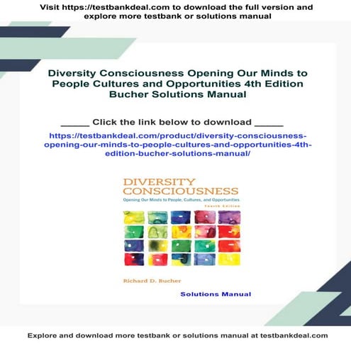 Diversity Consciousness Opening Our Minds to People Cultures and Opportunitie...