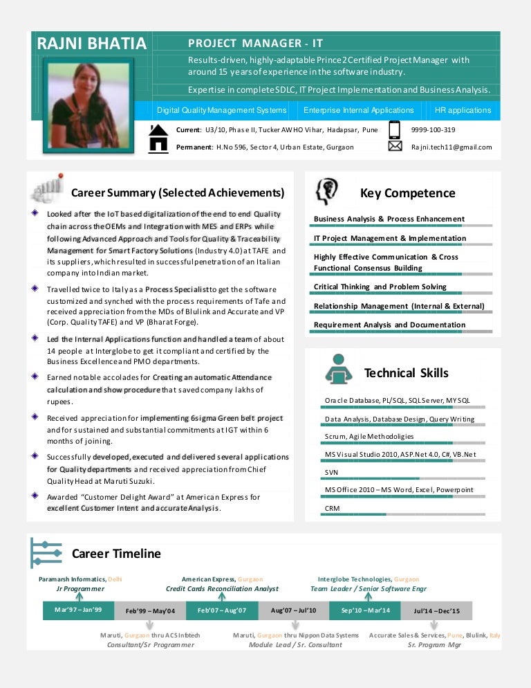 Senior project manager resume pdf image