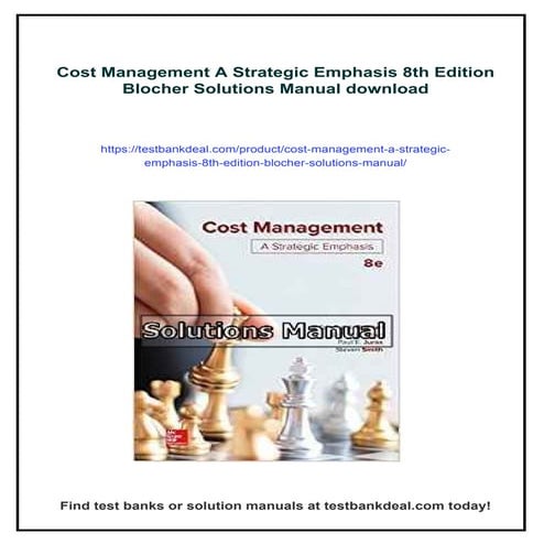 Cost Management A Strategic Emphasis 8th Edition Blocher Solutions Manual | PDF