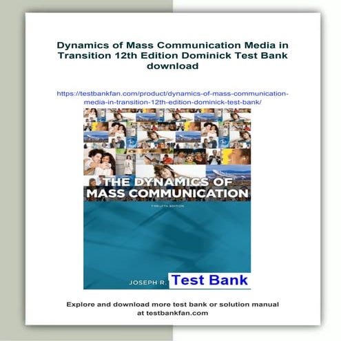 Dynamics of Mass Communication Media in Transition 12th Edition ...