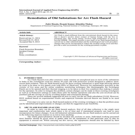 Remediation of Old Substations for Arc Flash hazard