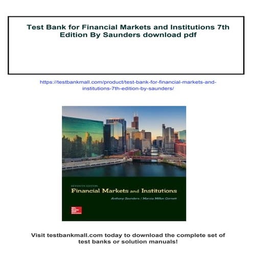 Test Bank for Financial Markets and Institutions 7th Edition By ...