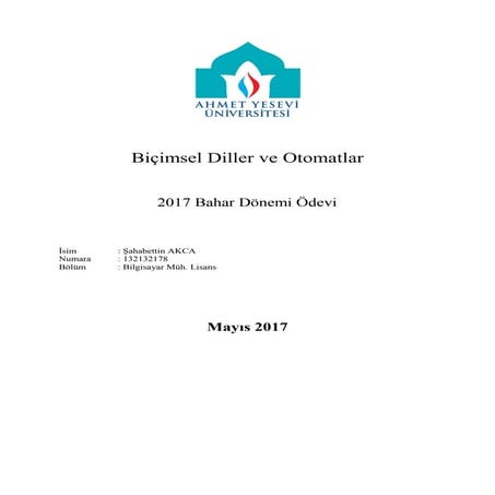 Biçimsel Diller ve Otomatlar - Alan Turing