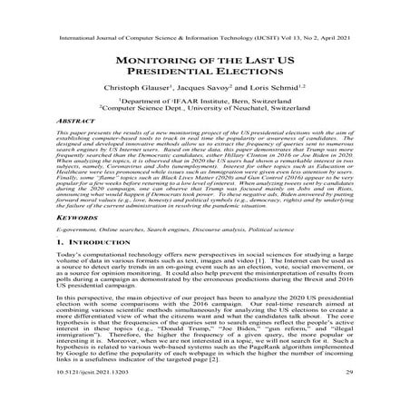 Monitoring of the Last US Presidential Elections