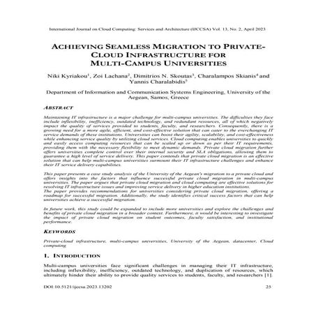 Achieving Seamless Migration to Private-Cloud Infrastructure for Multi-Campus Universities