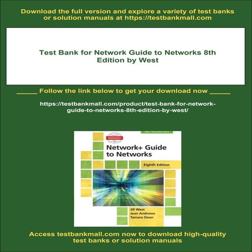 Test Bank for Network Guide to Networks 8th Edition by West
