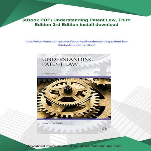 Ebook Pdf Understanding Patent Law Third Edition 3rd Edition Pdf