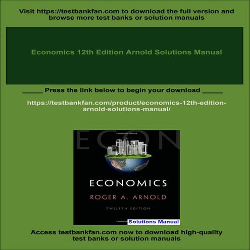 Economics 12th Edition Arnold Solutions Manual | PDF