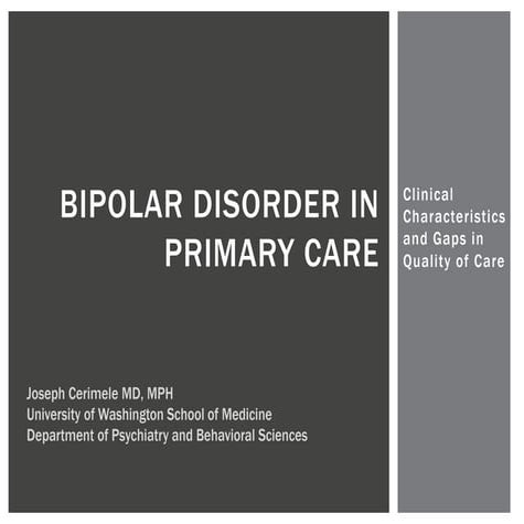 Bipolar Disorder in Primary Care