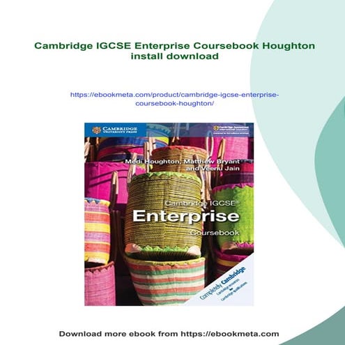 Cambridge IGCSE Enterprise Coursebook Houghton | PDF