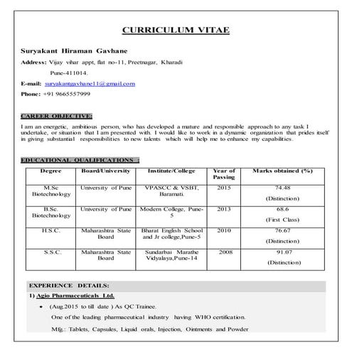 Prashant cv | DOC