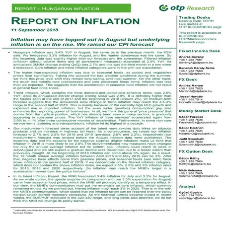 Report on Inflation - 11 September 2018
