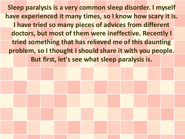 Sleep Paralysis Some Home Remedies