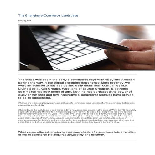 Changing Landscape of e-commerce