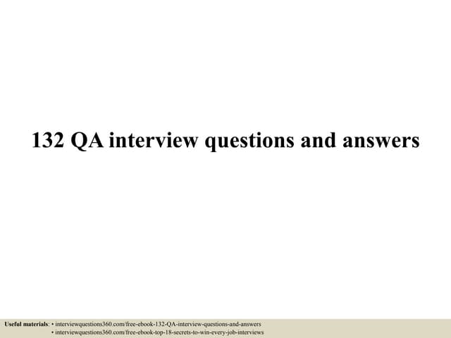 132 qa interview questions and answers pdf