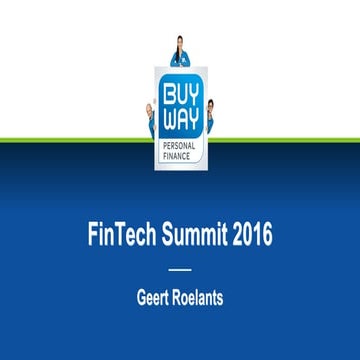 BuyWay Payment Cards by Geert Roelants - FinTech Belgium Summit 2016