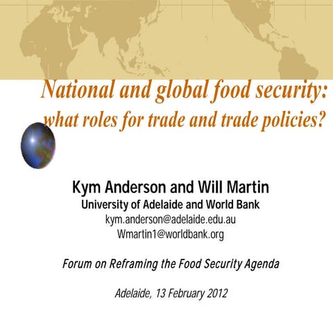 National and global food security, Dr Will Martin