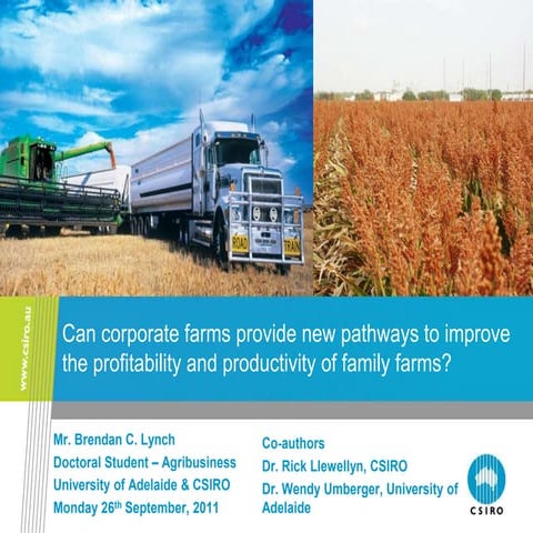 Can corporate farms provide new pathways to improve profitability and product...