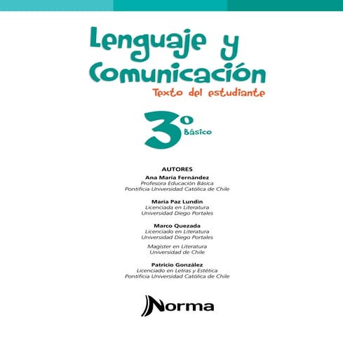 Lenguaje y Comunicación 3º Básico, Texto del Estudiante