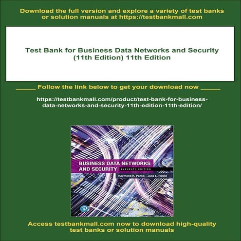 Test Bank for Business Data Networks and Security (11th Edition) 11th ...