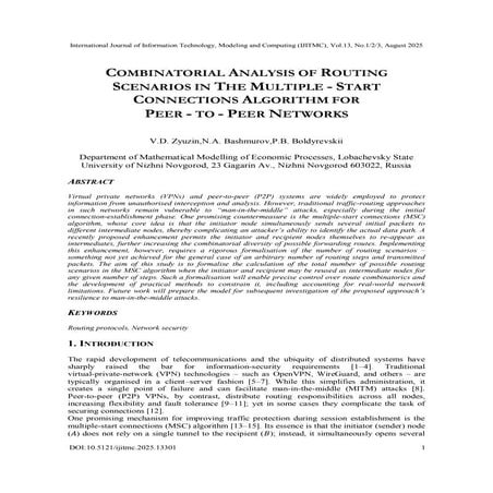 Combinatorial Analysis of Routing Scenarios in the Multiple ‑ Start ...