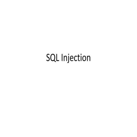 SQL injection | PPT