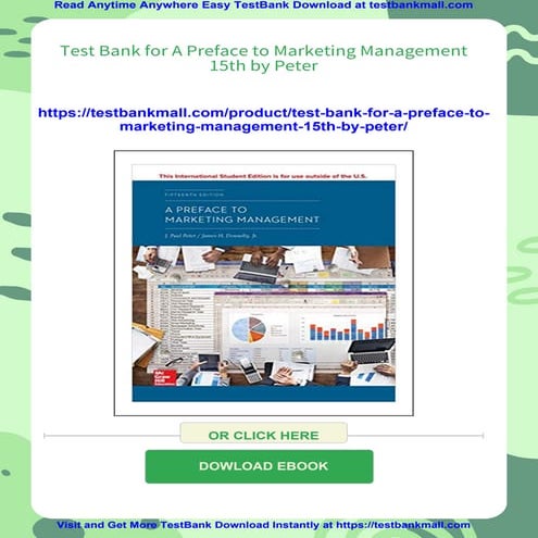 Test Bank for A Preface to Marketing Management 15th by Peter | PDF