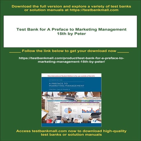 Test Bank for A Preface to Marketing Management 15th by Peter | PDF