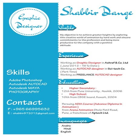 Motion Graphics animator & Visual Effects resume (1) | DOCX