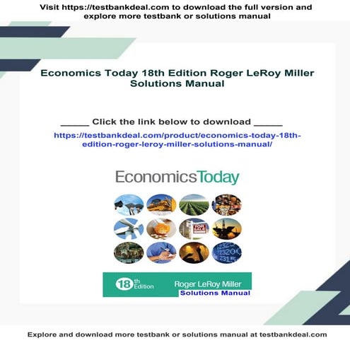 Economics Today 18th Edition Roger LeRoy Miller Solutions Manual