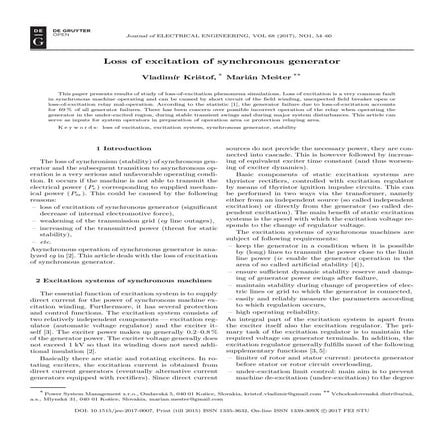 [1339309 x   journal of electrical engineering] loss of excitation of synchro...