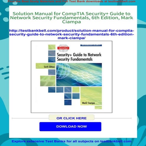 Get Solution Manual for CompTIA Security+ Guide to Network Security Fundament...
