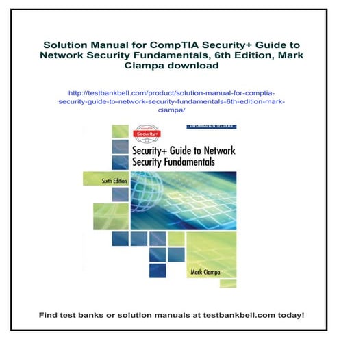 Solution Manual for CompTIA Security+ Guide to Network Security Fundamentals,...