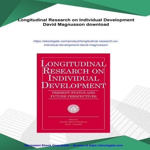 Longitudinal Research on Individual Development David Magnusson | PDF