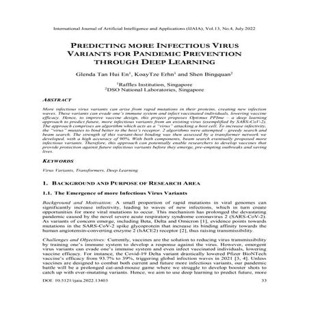 PREDICTING MORE INFECTIOUS VIRUS VARIANTS FOR PANDEMIC PREVENTION THROUGH DEE...