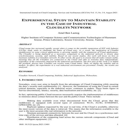 Experimental Study to Maintain Stability in the Case of Industrial Cloudlets Network