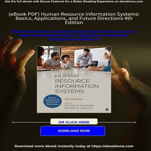 Full Download (eBook PDF) Human Resource Information Systems: Basics, Applica...