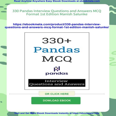 330 Pandas Interview Questions and Answers MCQ Format 1st Edition ...