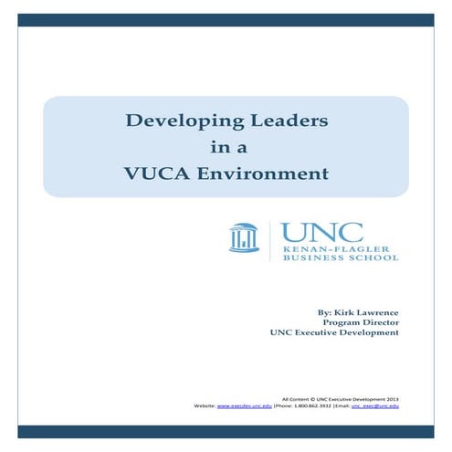 Developing Leaders in a VUCA Environment