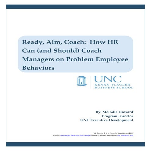 Ready, Aim, Coach: How HR Can (and Should) Coach Managers on Problem Employee...