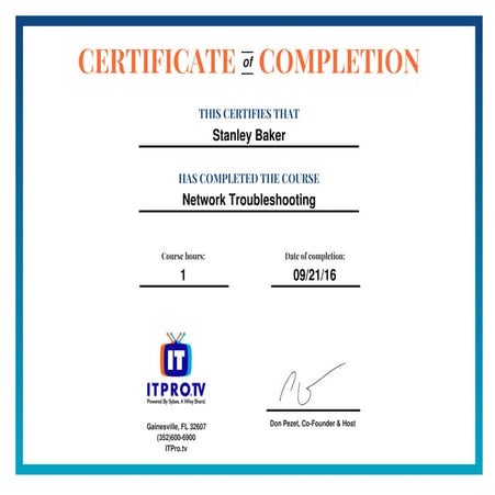Network Troubleshooting Certificate | PDF
