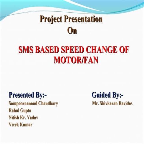 sms based speed change of motor or fan