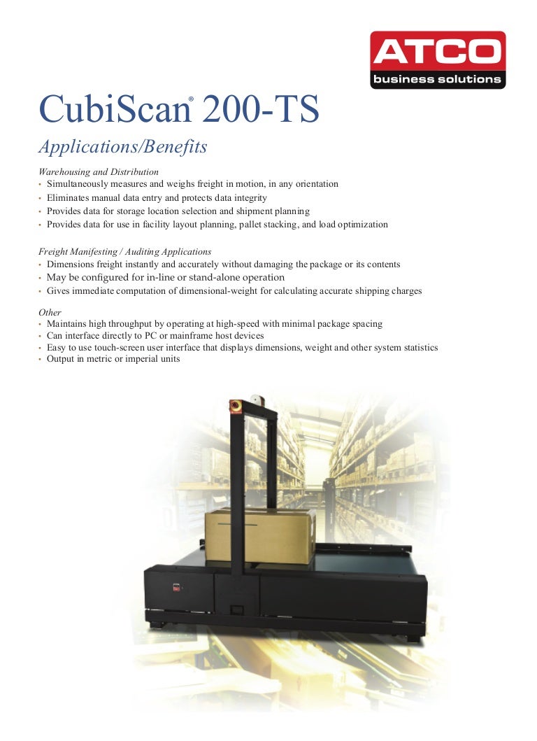 CubiScan 200 TS Dimensioning & Weighing Systems