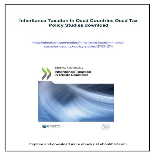 Inheritance Taxation In Oecd Countries Oecd Tax Policy Studies | PDF